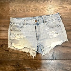 AE light wash jean shorts